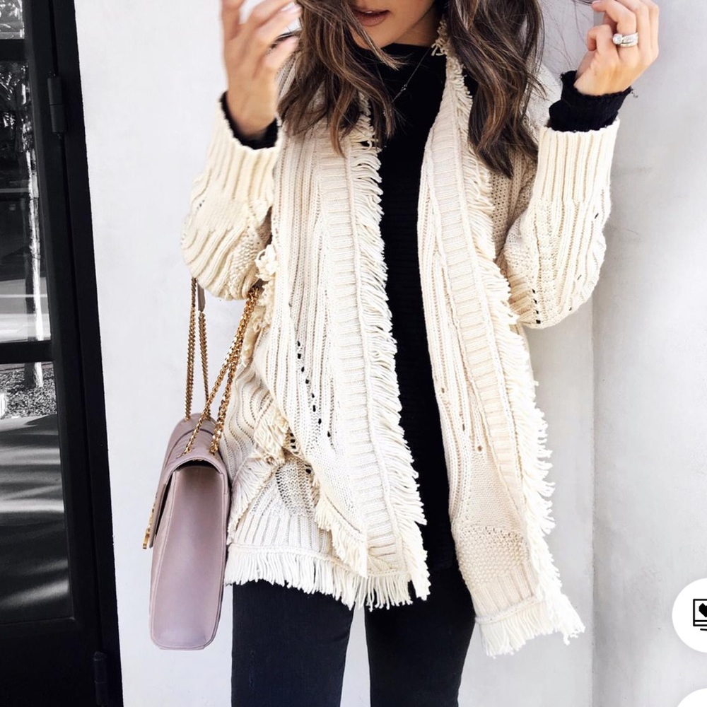 Anthropologie Fringe Cardigan